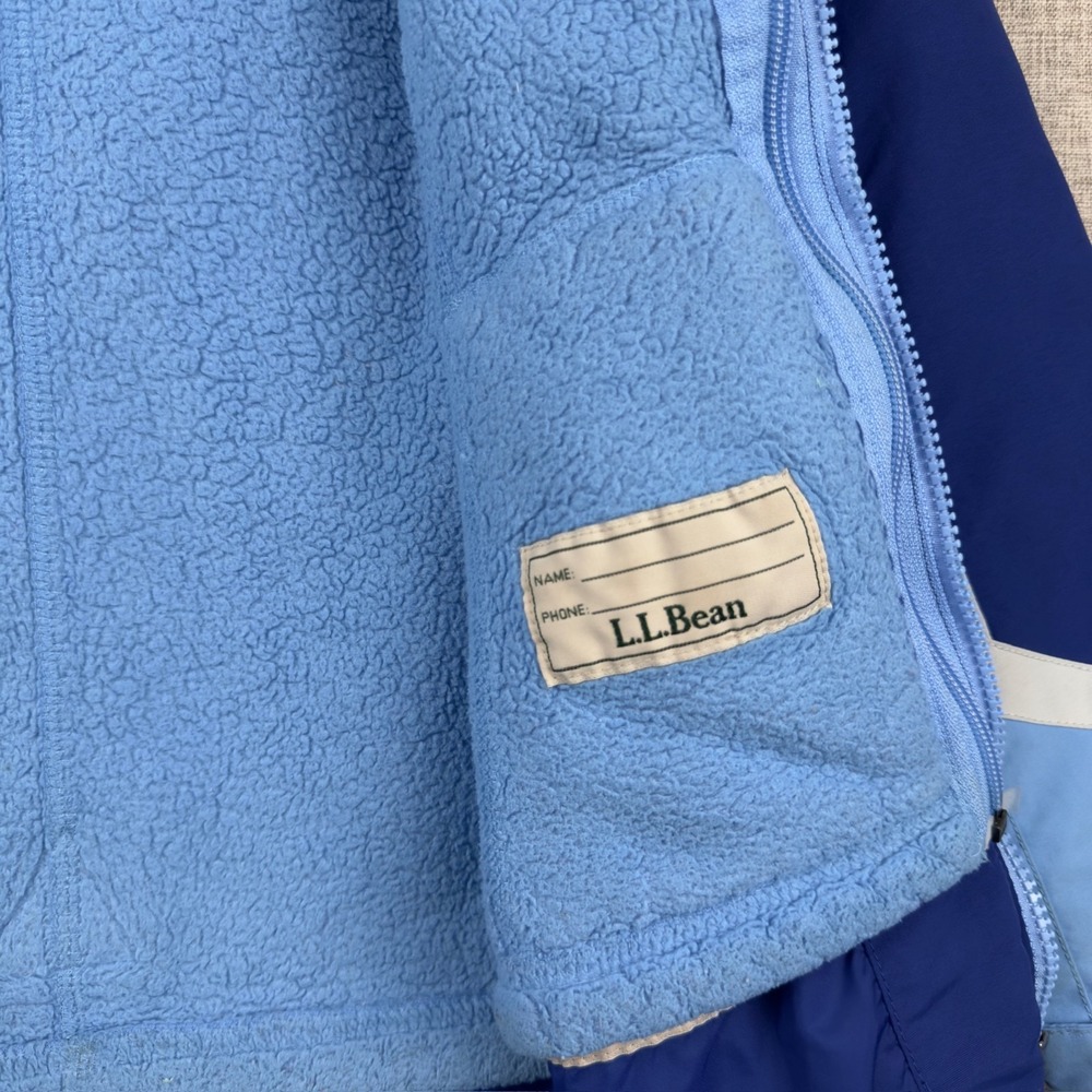 L.L.Bean Girls 8 Blue Ski Jacket Fleece Lined Hooded Winter Coat - Picture 5 of 16